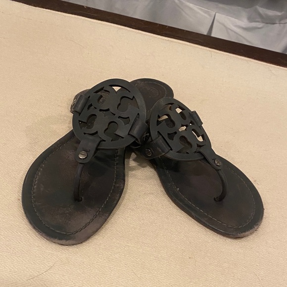 Tory Burch, navy blue Miller sandals. Size 9. - Picture 1 of 7